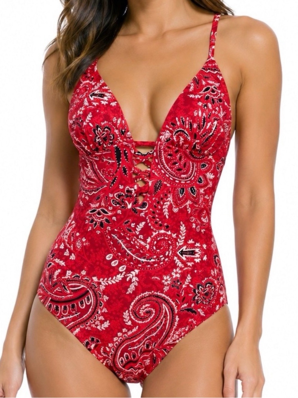 Adore Me Lace-Up One-Piece Swimsuit